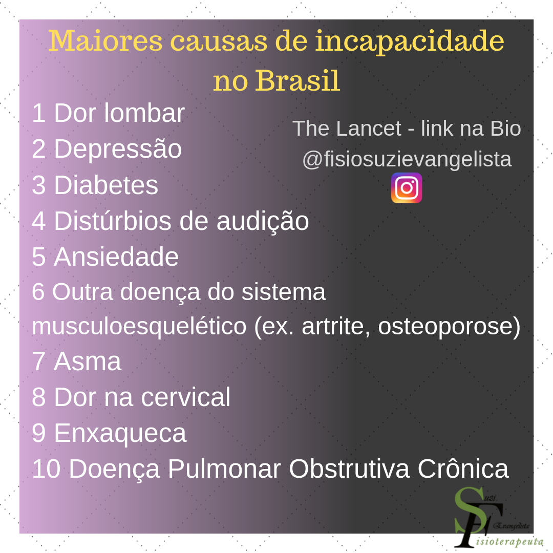Maiores causas de incapacidade no Brasil