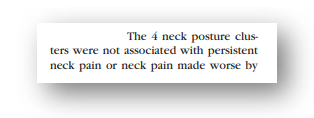 nenhuma postura está associada a neck pain